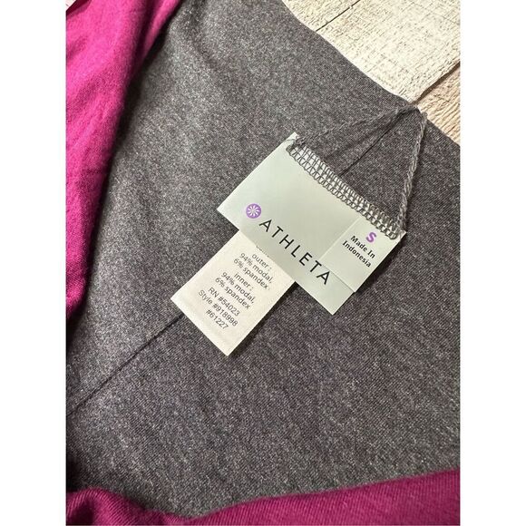 Athleta Dress Inverse Drape Reversible Purple Gray Sleeveless Jersey Size Small - Picture 6 of 7
